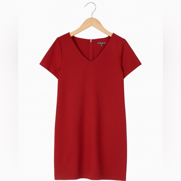 One Love Red V-Neck Shift Dress Women’s Size Large | Classic & Versatile - Picture 1 of 2